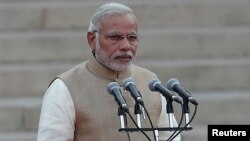 PM India Narendra Modi mendesak dihentikannya politisasi kasus perkosaan dalam pidato di New Delhi 11/6 (foto: dok).