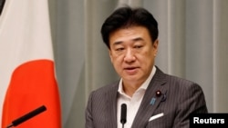 资料照片：日本内阁官房长官木原稔在日本东京出席例行记者会。(2026年7月14日)