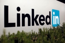 FILE - The logo for LinkedIn Corporation, a social networking networking website for people in professional occupations, is shown in Mountain View, California, Feb. 6, 2013.