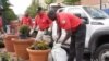 Red Shirts at work in Silver Spring, Maryland. (VOA)