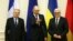 Жан-Марк Эро, Арсений Яценюк и Франк-Вальтер Штайнмайер. Украина, Киев, 22 февраля 2016.