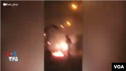 تصویری از یک ویدیو از شب ششم اعتراض ها در خوزستان