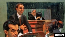  U.S. District Judge Kevin Duffy, shown here in a 1997 courtroom sketch, presided over the trial of the men behind the 1993 World Trade Center bombing.