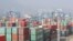 Containers are seen at a port in Lianyungang, Jiangsu Province, China, April 13, 2016. 