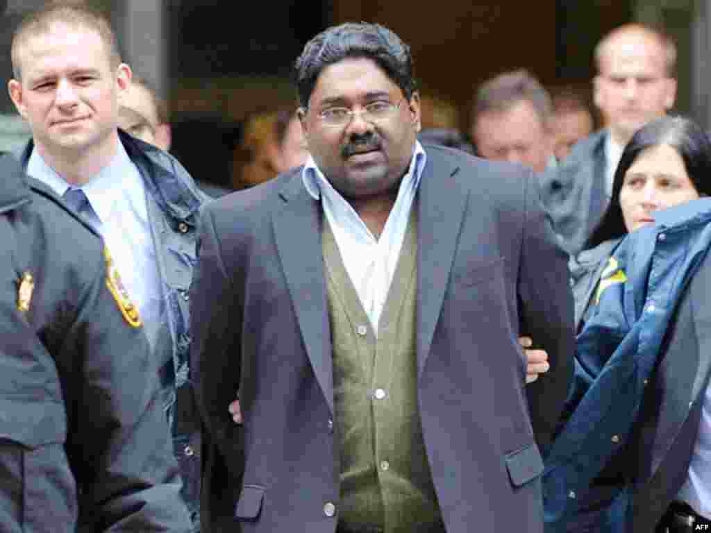 Raj Rajaratnam, billionaire founder of the Galleon Group, a major hedge fund, is led in handcuffs from FBI headquarters in New York. The agency said Gupta gave Raj Rajaratnam, the founder of the Galleon Group hedge fund, confidential information about qua