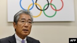 FILE - Japanese Olympic Committee President Tsunekazu Takeda speaks during an interview at his office in Tokyo, Jan. 19, 2018.