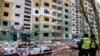 A view shows a residential building, which was damaged by a Russian missile strike, amid Russia's attack on Ukraine, in Sumy, Ukraine, Nov. 18, 2024. 