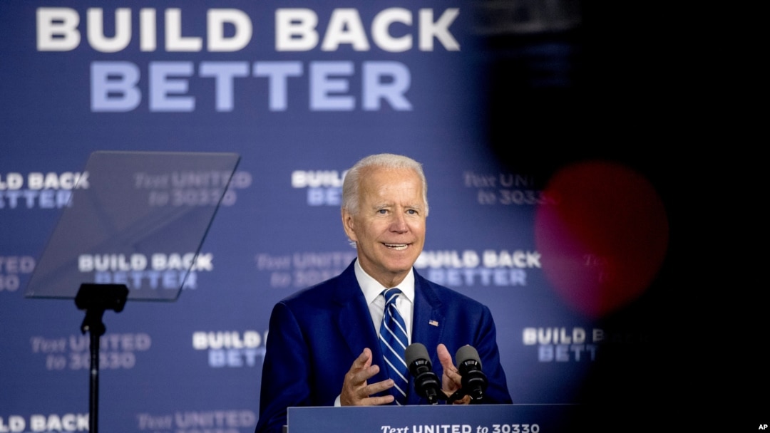 Democratic presidential candidate Joe Biden speaks at a campaign event at the Colonial Early Education Program at the Colwyck Training Center, July 21, 2020, in New Castle, Del.