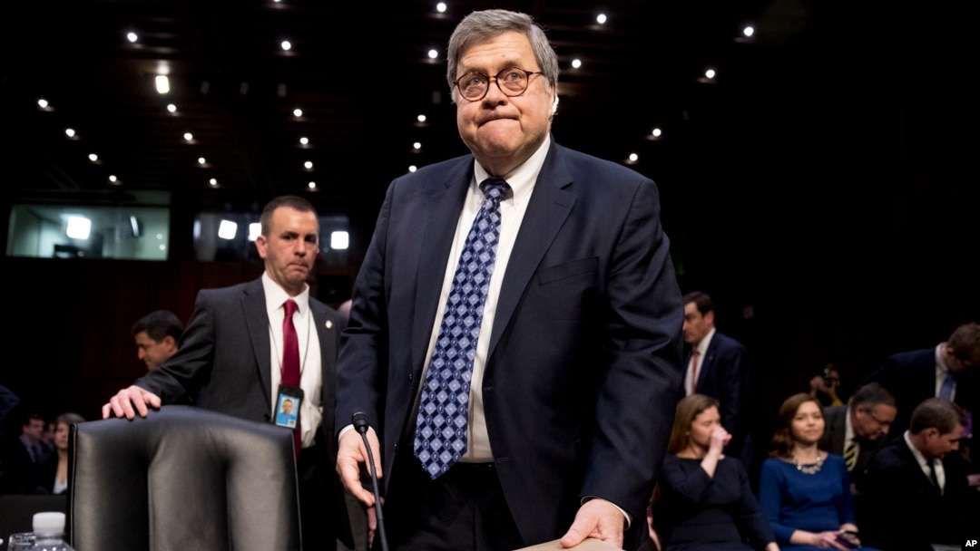 William Barr saat memberikan kesaksian di depan Komisi Senat AS di Gedung Capitol 15 Januari 2019 lalu.