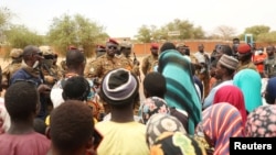 Burkina Faso President Lieutenant Colonel Paul-Henri Damiba visits Seytenga