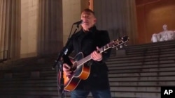 FILE - In this image from video, Bruce Springsteen performs during the Celebrating America event on Jan. 20, 2021, following the inauguration of Joe Biden as the 46th president of the United States. 