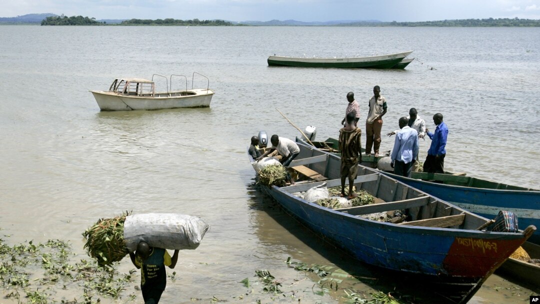 FILE - Boats on Lake Victoria in the fishing village of Ggaba, Uganda, Nov. 3, 2006. Tests have confirmed that avian flu is responsible for the mass deaths of wild birds on the shores of Lake Victoria in Uganda.