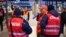 Workers protest at Munich's main train station during a nationwide strike called by the German trade union Verdi over a wage dispute in Munich, Germany, March 27, 2023. 