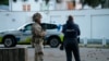 Police officers are seen securing an area near the Israeli embassy in Copenhagen, on October 2, 2024.