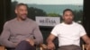 Los actores Aaron Pierre y Kelvin Harrison Jr., que forman parte del elenco de "Mufasa: The Lion King", durante una entrevista con la Voz de América en Miami, Florida. (Foto: Antoni Belchi / VOA)