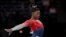 Simone Biles of the U.S. performs her floor routine at the Gymnastics World Championships in Stuttgart, Germany, Oct. 8, 2019.