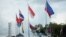 The flags of member nations of the Association of Southeast Asian Nations (ASEAN) are pictured in Bandar Seri Begawan, April 24, 2013. 