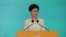 香港特首林鄭月娥2019年6月18日在記者會上再度道歉（美國之音記者申華拍攝）