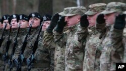ამერიკელი ჯარისკაცები დასავლეთ პოლონეთის ზაგანის ბაზაზე, 12 იანვარი, 2017.