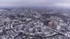 Vista aérea del centro de Járkov, la segunda ciudad de Ucrania, el 29 de enero de 2022. La situación de Járkov, a apenas 40 kilómetros de decenas de miles de soldados rusos en la frontera de Ucrania, parece particularmente peligrosa. La ciudad es un centro industrial. 