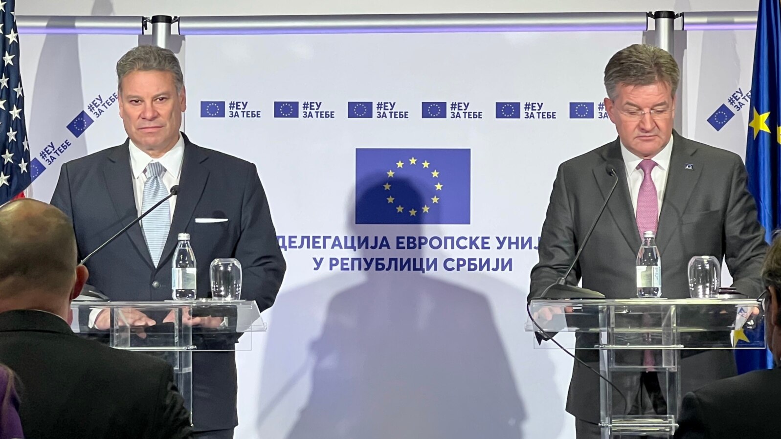 Eskobar i Lajčak u obraćanju medijima u Beogradu
