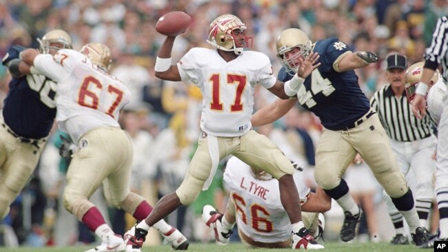 Charlie Ward played quarterback for the Florida State University football team in the 1990s.