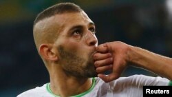 Islam Slimani lors de la coupe du monde 2014