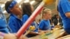 Students participate in the Education Africa International Marimba and Steelpan Festival in South Africa, July 27 and 28, 2019. (Marize de Klerk/VOA)