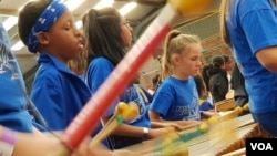 Students participate in the Education Africa International Marimba and Steelpan Festival in South Africa, July 27 and 28, 2019. (Marize de Klerk/VOA)