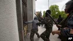 Pro-Russian Activists Storm Administration Building in Luhansk