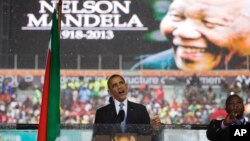 Presiden AS Barack Obama menyebut Mandela telah menunjukkan bagaimana perjuangan meraih kebebasan dan menegakkan HAM, Selasa (10/12).
