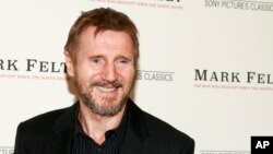 FILE - Liam Neeson attends the premiere of "Mark Felt: The Man Who Brought Down the White House" at The Whitby Hotel in New York, Sept. 21, 2017. 