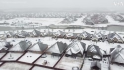 Drone Captures Snowy View of Texas 