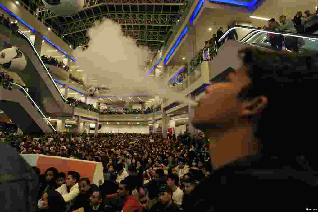 Egypt fans watch the final in Cairo, Egypt, Feb. 6, 2022