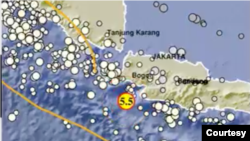 Banten diguncang gempa berkekuatan 5,5 M pada Jumat (4/2). (Foto: BMKG)