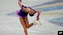 Vận động viên Kamila Valieva của đoàn Nga thi đấu ở Bắc Kinh hôm 6/2/2022.