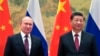 中国国家主席习近平（右）在北京冬奥会开幕之际会晤前来访问的俄罗斯总统普京。（2022年2月4日）