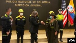 La subsecretaria de Estado para Asuntos Políticos de Estados Unidos, Victoria Nuland, anunció el apoyo de 8 millones de dólares para policía colombiana, en instalaciones de la institución en Bogotá. [Foto: VOA / Karen Sánchez]