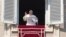 Pope Francis delivers the Angelus noon prayer from his studio window overlooking St. Peter's Square at the Vatican, Feb. 6, 2022.