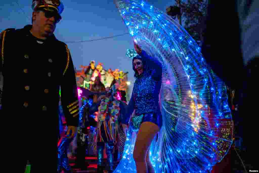 The Intergalactic Krewe of Chewbacchus parade takes place during carnival season in New Orleans, Louisiana, Feb. 5, 2022.