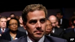 FILE - Hunter Biden waits for the start of the his father's, Vice President Joe Biden's, debate at Centre College in Danville, Ky.