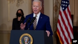 Tổng thống Joe Biden phát biểu tại Bộ Ngoại giao Mỹ, 4/2/2021.