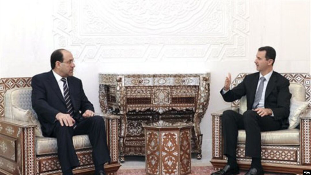 PM Irak Nouri al-Maliki, yang berusaha menggalang dukungan dari negara tetangga, bertemu Presiden Suriah Bashar al-Assad di Damaskus, Rabu 13 September 2010.