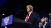 Republican presidential nominee former President Donald Trump speaks at an election night watch party at the Palm Beach Convention Center, Nov. 6, 2024, in West Palm Beach, Fla.