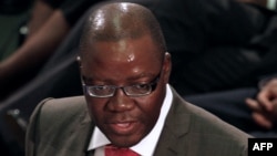 FILE: Zimbabwe's Finance Minister Tendai Biti delivers his speech about the 2013 budget at the Parliament in Harare, Zimbabwe, November 15, 2012.