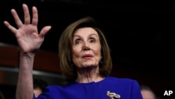 La présidente de la Chambre des Représentants , Nancy Pelosi, à Capitol Hill à Washington, le mardi 10 décembre 2019, sur Capitol Hill à Washington. (Photo AP / Susan Walsh)