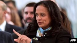 Isabel dos Santos à Maia au Portugal le 5 février 2018.