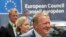 Danish Prime Minister Lars Lokke Rasmussen, right, arrives for an EU summit in Brussels on Tuesday, June 28, 2016.  said his minority government would push ahead with a bill to reject asylum seekers at the borders in times of crisis even though such a move might breach the European Union's Dublin rules.