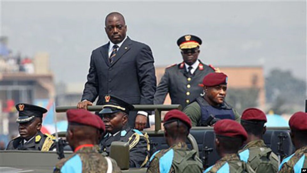 The President of the Democratic Republic of Congo Joseph Kabila arrives for the yearly national parade in Kinshasa, Democratic Republic of Congo, June 30, 2010 (file photo)
