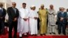 Mauritania President Mohamed Ould Abdel Aziz, Niger President Mahamadou Issoufou, Mali President Ibrahim Boubacar Keita, Chad President Idriss Deby, Burkina Faso President Roch Marc Christian Kabore pose before a working session of the African Union in Nouakchott, Mauritania, July 2, 2018. 